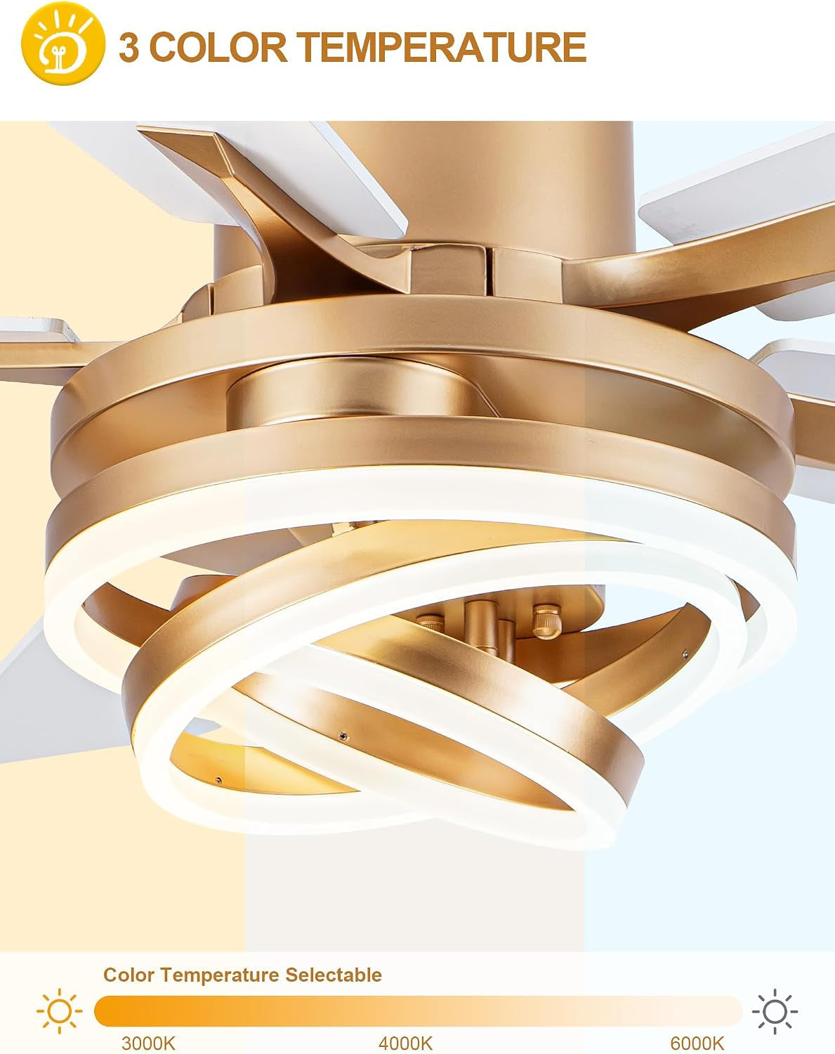 Contemporary 52-Inch White Ceiling Fan Remote Unit