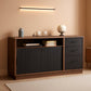 Fifty Five Inch Walnut Sturdy File Cabinet With Drawers