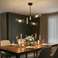 Black Gold Four Light Sputnik Ceiling Chandelier Modern