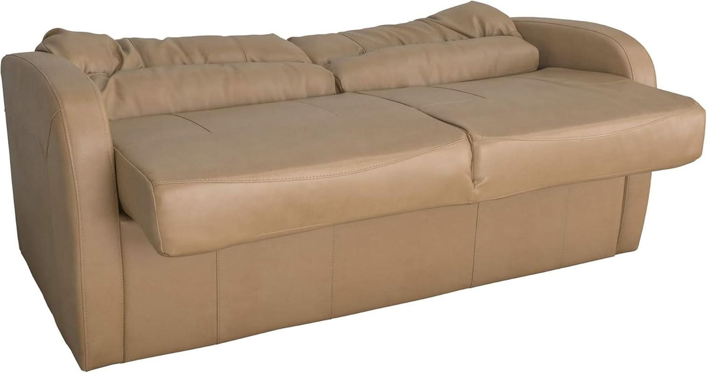 65 Inch Jack Knife RV Sleeper Sofa Toffee Leather PUPro Plus