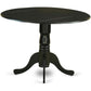 5 Piece Drop Leaf Dining Table Set Black Faux Leather