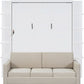 Queen Murphy Bed With White Supreme Ultra Comfort Sofa