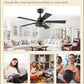 42 Inch Rustic Black Farmhouse Ceiling Fans Remote Control