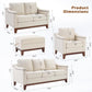 Beige ThreeSeater Upholstered Sofa With Nailhead Trim-1