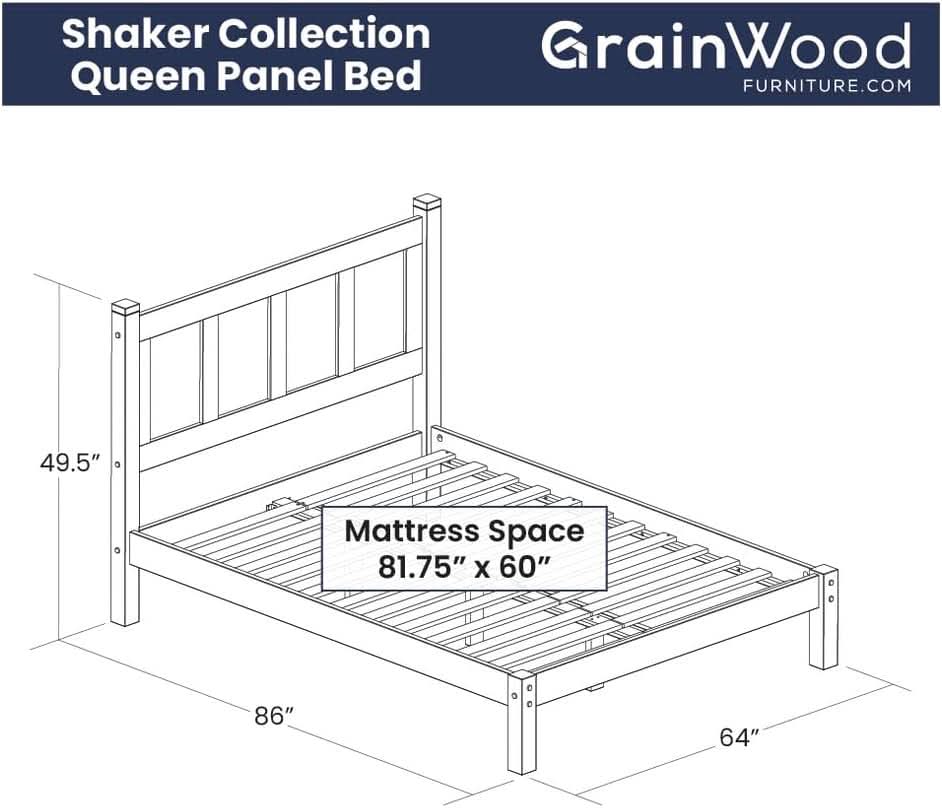 Queen Solid Renewable Pine Platform Bed Espresso Finish