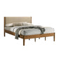Luxurious Rubberwood Platform Bed Light Walnut King