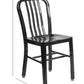 Commercial Grade Black Metal Indoor Outdoor Dining Chair