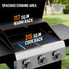Three Burner Portable Propane Grill Weather Resistant BTU