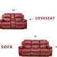 Bonded Leather Living Room Sofa And Loveseat Red Recliner