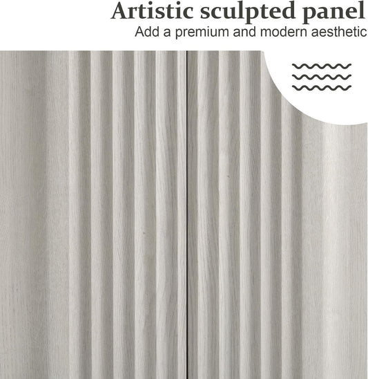 White Fluted Sideboard Cabinet With Adjustable Shelves