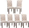 Dark Beige Textured Upholstered Parsons Dining Chairs