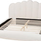 Floating King Bed Cream Boucle Engineered Wood Classic