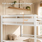White Heavy Duty Metal Bunk Bed Full Over Full Ladder