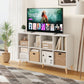 Freestanding White Eight Cube Wooden Bookshelf Organizer-1