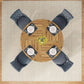 Round Dining Table Wood 47 Inch Burlywood Finish Farmhouse