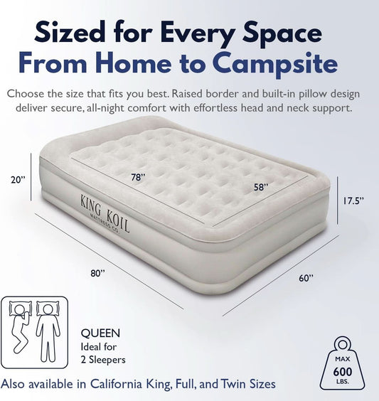 Queen Air Mattress With Integrated Pump Waterproof-1