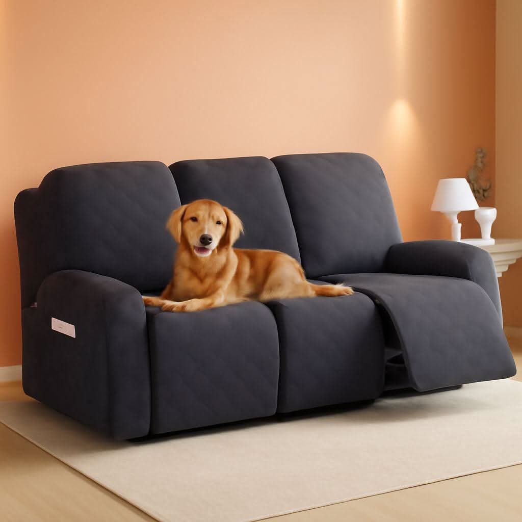 Dark Grey Premium Microfiber Recliner Stretchable Cover