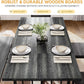 63 Inch Dark Grey Rectangular Dining Table Set Farmhouse