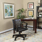 Deluxe Wood Banker Desk Chair Black Adjustable Height Tilt