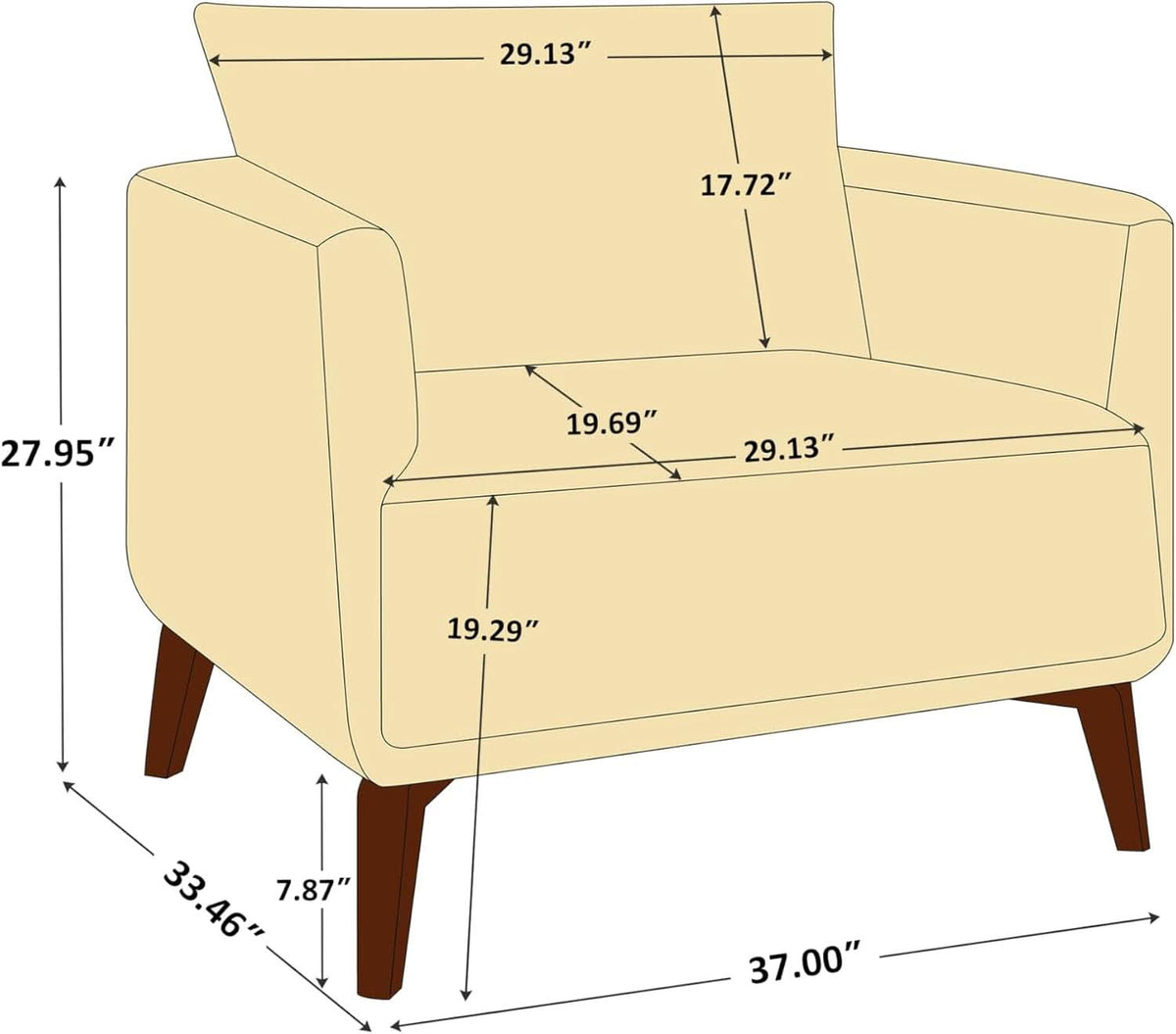 Oversized Camel Upholstered Accent Chair Living Room