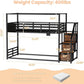 TwinOverTwin Black Metal Bunk Bed With StorageDrawers