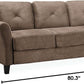 Harrington Microfiber Brown Three Seat Sofa Living Room