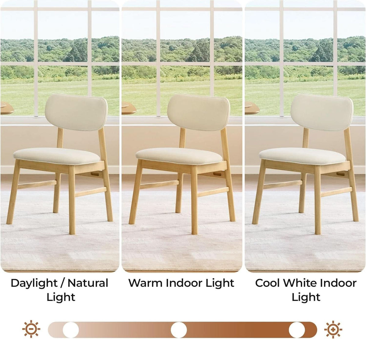 Cream Upholstered Dining Chairs Midcentury Oak Frame