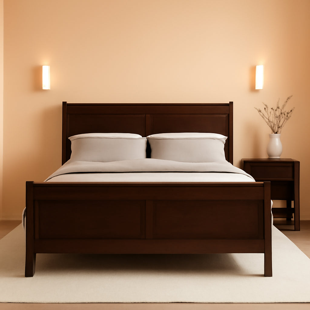 Traditional Full Dimensions Cappuccino Sleigh Panel Bed
