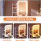 White Minimalist Vanity Desk With Illuminated Mirror