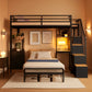 Charcoal Twin Bunk Bed With Charging Station Drawers