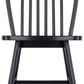 Windsor Dining Chair Set Solid Wood Black Finish 2 Pack
