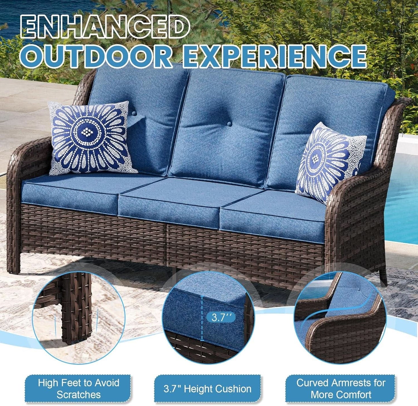 Outdoor Patio Furniture Set with Fire Pit Table-2