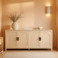 60 Inch Reeded Sideboard Buffet Coastal Oak Finish