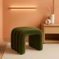 Luxurious Olive Green Velvet Small Ottoman Footstool