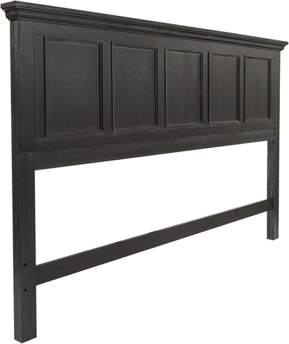Rustic Black King Headboard - Durable Mahogany Wood