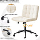 Swivel Faux Fur Armless Desk Chair With Wheels Height Adjustable
