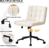 Swivel Faux Fur Armless Desk Chair With Wheels Height Adjustable