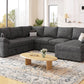 108 Inch Modular Sectional Sleeper Sofa CharcoalGrey