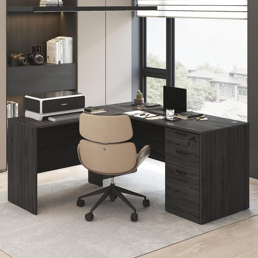 Rectangular Sixty Inch Coastal Grey Executive Desk