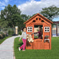 Outdoor Wooden Kids Playhouse With Flowerpot Holder