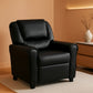 Kids Leathersoft Recliner With Cup Holder And Safety Recline Black