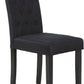 Two Upholstered Fabric Dining Chairs Button Tufting Black