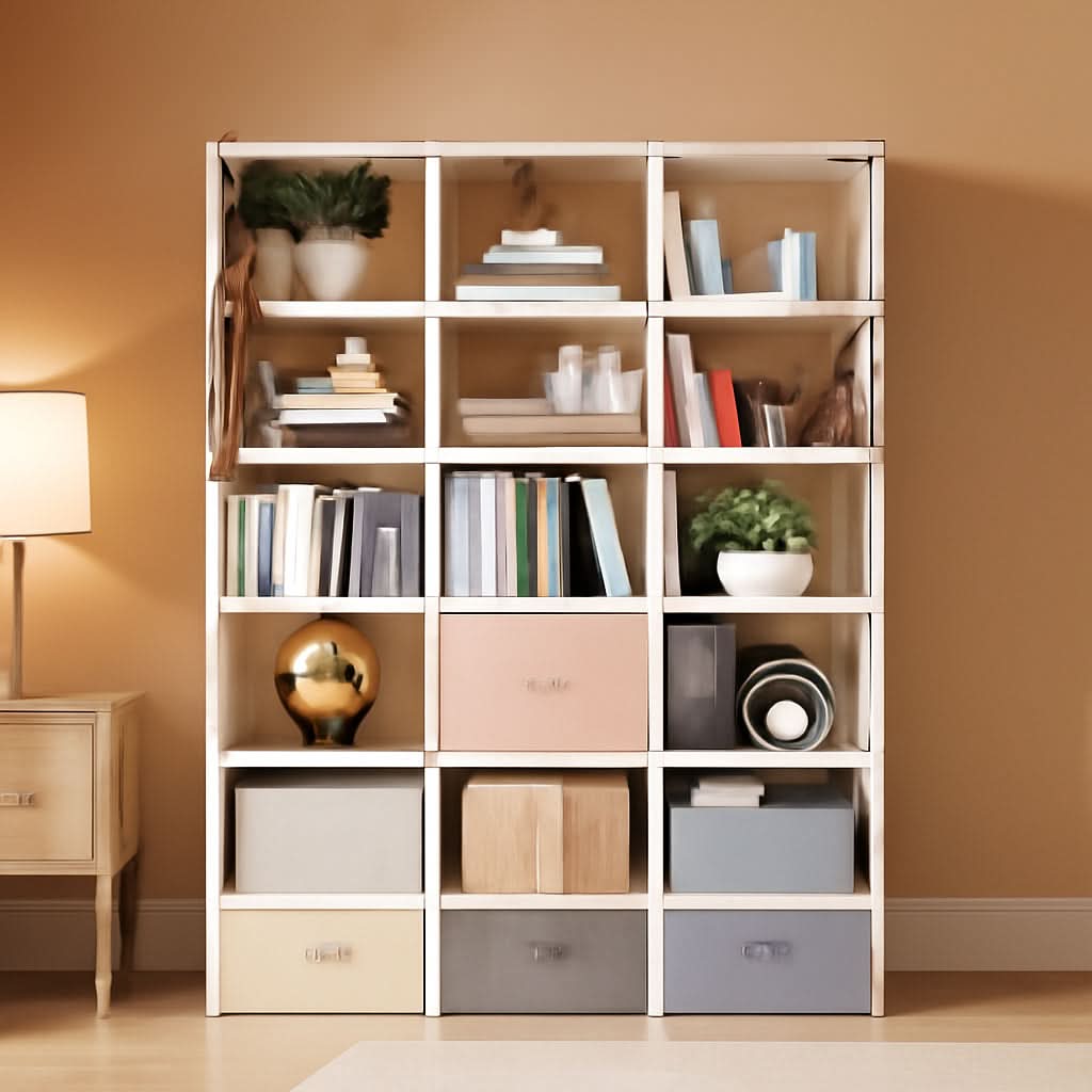 18 Cube Black Bookcase Storage Organizer Tall Metal