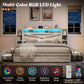 White Queen Bed Frame Featuring Book case Head board