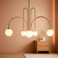 Gold Sputnik Chandelier Six Light Ceiling Pendant Light