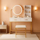 White Gold Vanity Console Table With Illuminated Mirror