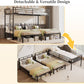 Obsidian Black Triple Bunk Bed With Charging Station