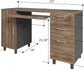 Walnut 53 Inches Workstation Desk Lockable Drawers