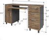 Walnut 53 Inches Workstation Desk Lockable Drawers