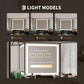 Charcoal Corner Vanity Desk With Crystallized Mirrors